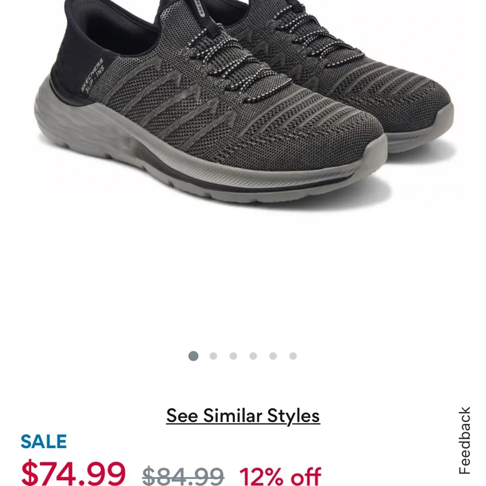 Skechers Slip-Ins Athletic Knit Sneakers in Charcoal Gray- new never worn